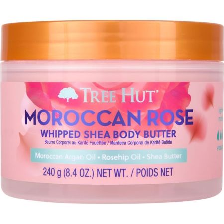 Tree Hut Moroccan Rose Manteca Corporal De Karité Batida Manteca corporal aromática de textura ligera nutre profundamente dejando aroma delicioso en la piel 240 gr