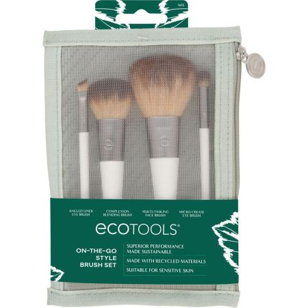 Ecotools On-The-Gold-Style Neceser Set de brochas y pinceles para retocarte sin esfuerzo estés donde estés 4 uds