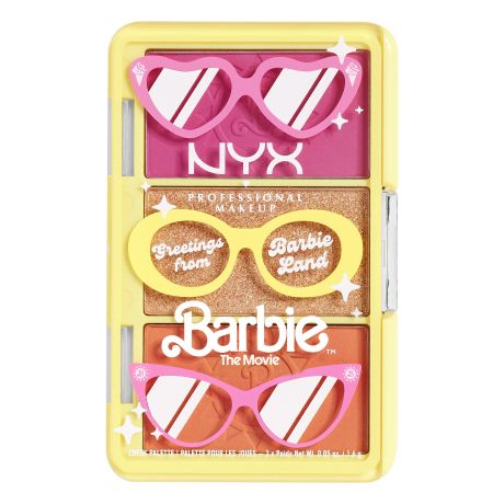 Nyx Professional Makeup Barbie The Movie Paleta de coloretes e iluminador 3 tonos
