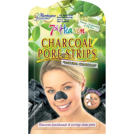 7th Heaven Charcoal Pore Strips Tiras para los poros de la nariz absorben el exceso de sebo y puntos negros