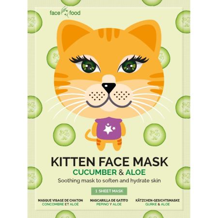 7th Heaven Kitten Face Mask Mascarilla de tela refrescante de pepino y aloe