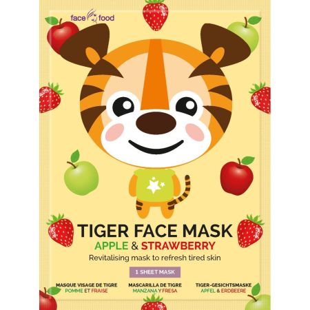 7th Heaven Tiger Face Mask Mascarilla de tela refrescante de manzana y fresa