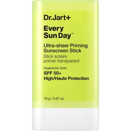 Dr.Jart+ Evey Sun Day Ultra-Sheer Priming Sunscreen Stick Spf 50+ Stick solar facial de textura ligera ofrece hidratación intensa mejorando la textura y reduciendo brillos 19 gr