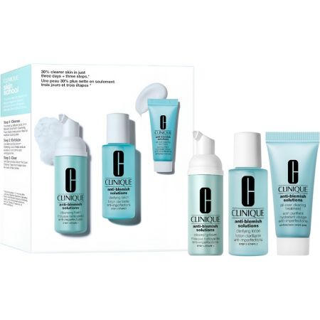 Clinique Anti-Blemish Solutions Estuche Tratamiento fundamental para la limpieza de tu rostro reduce imperfecciones sebo y previene futuros brotes