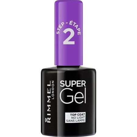 Rimmel London Super Gel Top Coat Step 2 Esmalte de uñas tratamiento hasta 14 días de color y brillo en gel