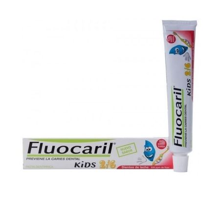Fluocaril Kids Pasta Dentífrica 2-6 Años Pasta de dientes con flúor para dientes de leche sabor fresa 50 ml
