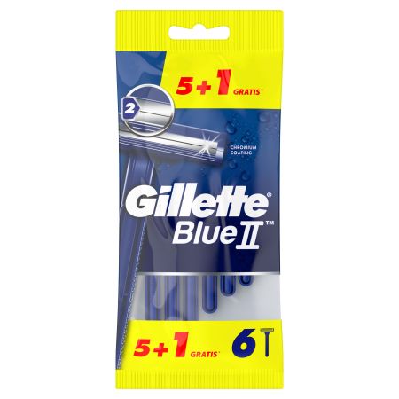 Gillette Blue Ii Maquinilla De Afeitar Formato Especial Maquinilla de afeitar desechable para cómodo y excelente afeitado 6 uds