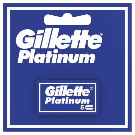 Gillette Platinum Recambio Maquinilla de afeitar de dobel filo para un afeitado apurado 5 uds