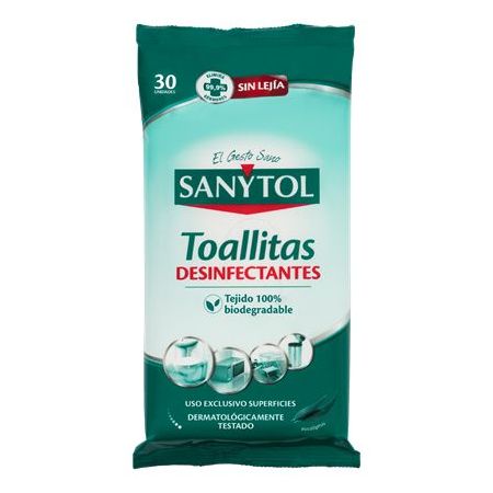Sanytol Toallitas Desinfectantes Toallitas desinfectantes multisuperficies eliminan el 99,9% de los gérmenes 30 uds