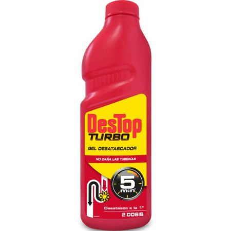 Destop Turbo Gel Desatascador Desatascador de tuberías desatasca y previene los atascos en minutos 1000 ml