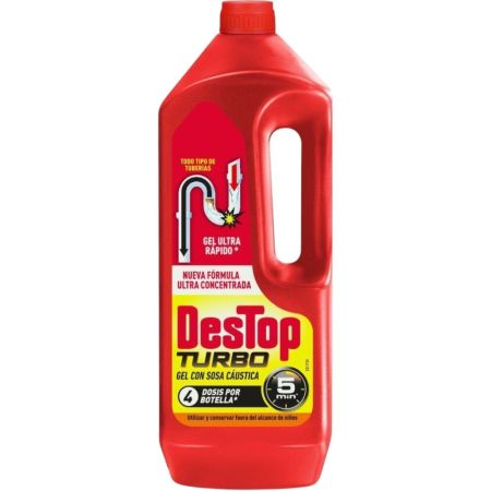 Destop Turbo Gel Desatascador Desatascador de tuberías desatasca y previene los atascos en minutos 1000 ml