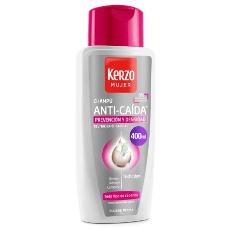 Kerzo Prevención Y Densidad Champú Anti-Caída Champú anticaída revitalizante estimula el crecimiento para todo tipo de cabellos 400 ml