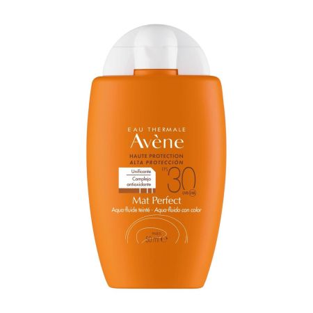 Avène Mat Perfect Aqua-Fluide-Teinté Spf 30 Potector solar facial unificante con complejo antioxidantes acabado mate 50 ml