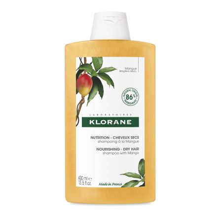 Klorane Nourishing-Dry Hair Shampoo With Mango Champú nutre sin apelmazar y protege de la sequedad para cabello seco 400 ml