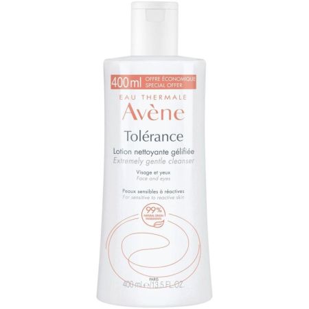 Avène Tolérance Lotion Nettoyante Gélifiée Loción facial limpiadora sin perfume gelificada y desmaquillante para rostro cuello ojos y labios 400 ml