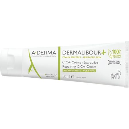 A-Derma Dermalibour+ Cica-Crème Réparatrice Assainissante-Purifying Crema reparadora purificante para zonas del cuerpo y del rostro que se enrojecen pican escuecen o se sienten tirantes 50 ml