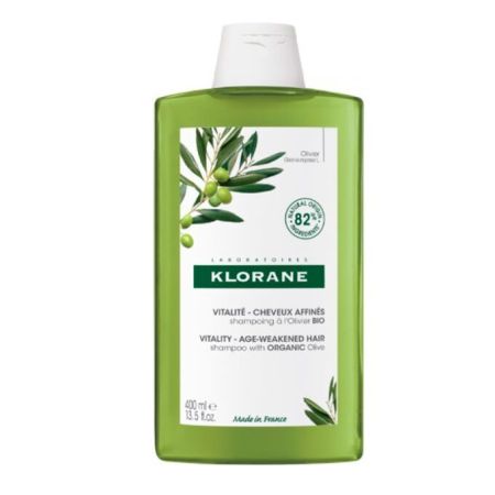 Klorane Vitality-Age-Weakened Hair Shampoo With Organic Olive Champú densificante y revitalizante ideal para cabello maduro 400 ml