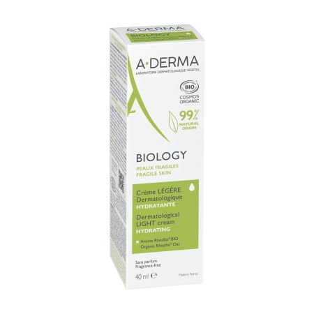 A-Derma Biology Créme Légère Dermatologique Hydratante Crema vegana hidratante ligera de muy alta tolerancia 24 horas 40 ml
