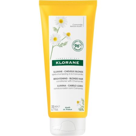 Klorane Brightening Blonde Hair Conditioner With Chamomile Acondicionador nutritivo y cremoso ilumina de forma natural para cabello rubio o castaño claro 200 ml