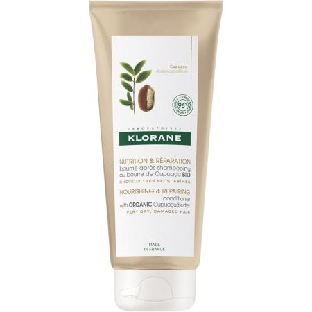 Klorane Capuaçu Bio Reparador Acondicionador Acondicionador elimina con suavidad las impurezas reparando la fibra capilar para cabello muy seco ondulado rizado o encrespado 200 ml