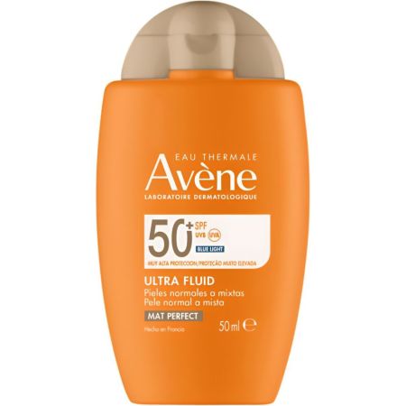 Avène Ultra Fluid Mat Perfect Spf 50+ Fluido solar facial con color matificante con complejo antioxidante 50 ml