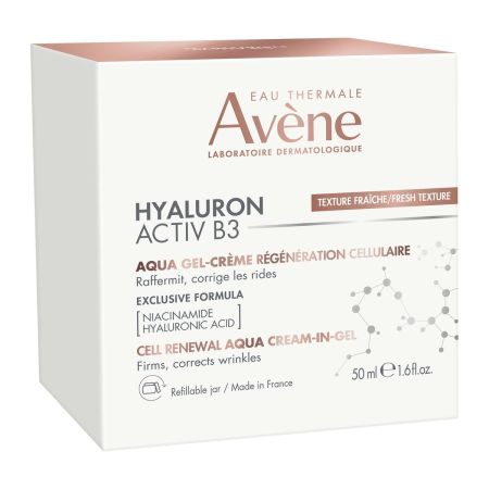 Avène Hyaluron Active B3 Aqua-Gel Créme Régénération Cellulaire Crema hidratante rellena corrige arrugas y regenera la piel con ácido hialurónico 50 ml