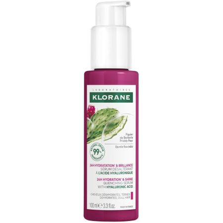 Klorane Higo De Babaria Hidratación Y Billo Sérum Sérum capilar vegano hidratante protege del calor ofreciendo brillo con ácido hialurónico para cabello deshidratado y apagado 100 ml