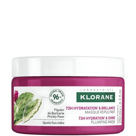 Klorane 72h Hydration & Shine Plumping Mask Mascarilla capilar reparadora hidrata y protege del calor ofreciendo brillo para cabello deshidratado y apagado 250 ml