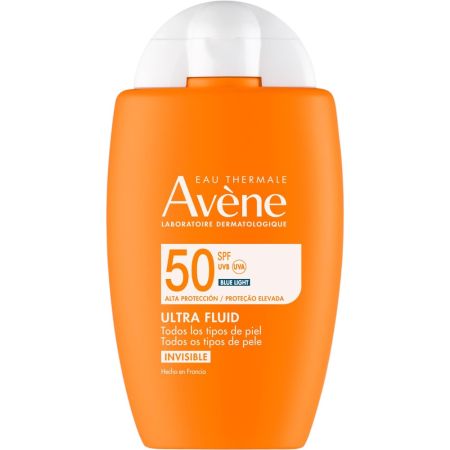 Avène Ultra Fluid Invisible Spf 50 Fluido solar invisible resistente al agua con complejo antioxidante para acabado imperceptible 50 ml