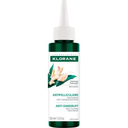 Klorane Antipelliculaire Galanga Traitement Anti-Démangeaisons Tratamiento reequilibrante anticaspa para cuero cabelludo calmado y purificado 100 ml