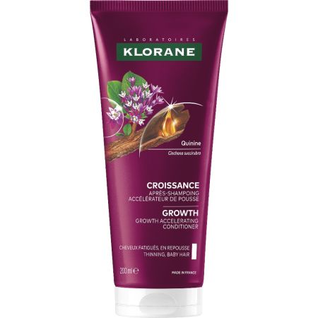 Klorane Quinina Crecimiento Acondicionador Acelerador Acondicionador acelerador del crecimiento capilar repara la fibra fortelece y aumenta la densidad para cabello debilitado 200 ml