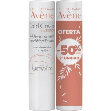 Avène Cold Cream Stick Lèvres Nourrissant Duplo Formato Especial Bálsamo labial resistente al agua y al frío alivia labios secos y agrietados de toda la familia
