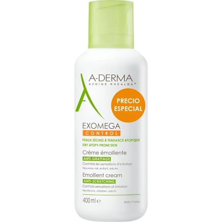 A-Derma Exomega Control Emollient Cream Precio Especial Bálsamo corporal emoliente enriquecido estéril y sin conservantes 400 ml
