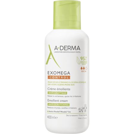 A-Derma Exomega Control Emollient Cream Precio Especial Bálsamo corporal emoliente enriquecido estéril y sin conservantes 400 ml