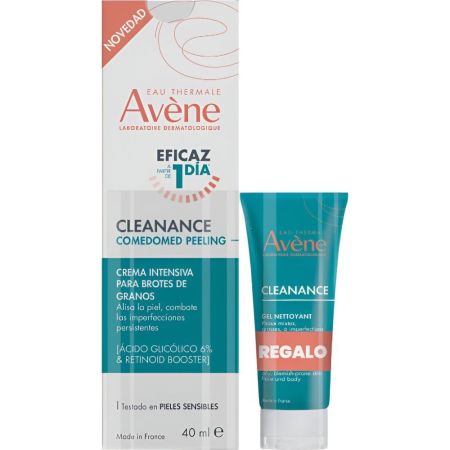 Avène Cleanance Comedomed Peeling Crema+Gel Nettoyant Gratis Pack regalo limpiador antiimperfecciones y antimanchas exfolia estimulando la renovación celular