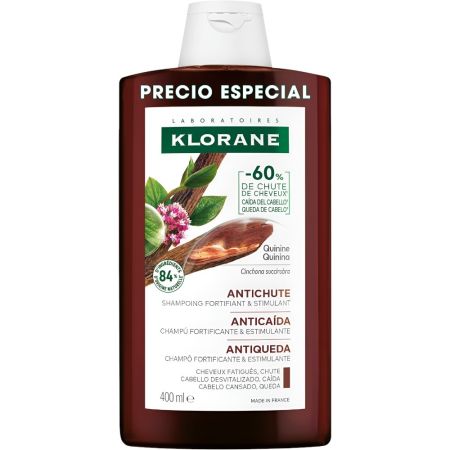 Klorane Anticaída Champú Fortificante & Estimulante Champú anticaída fortificante ayuda a estimular el crecimiento para cabello debilitado con extractos vegetales