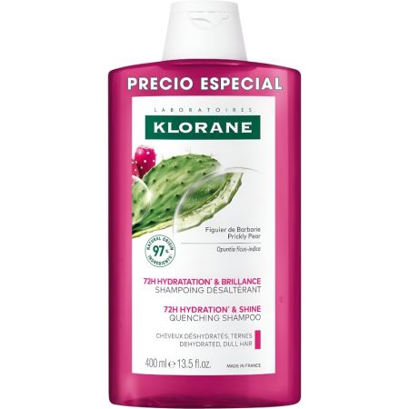Klorane 72h Hydratation & Shine Quenching Shampoo Champú vegano hidrata y restaura el brillo durante 72 horas para cabello deshidratado y apagado