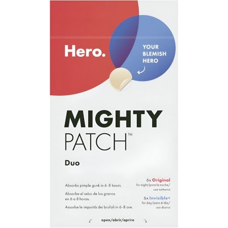 Hero Cosmetics Duo Mighty Patch Set de parches invisibles y originales para granos crean un entorno de curación reduciendo la apariencia en solo 6 horas 12 uds