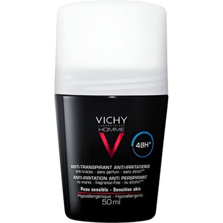 Vichy Anti-Transpirant Anti-Irritations Desodorante Roll-On Desodorante antitranspirante antiirritaciones y malos olores 48 horas 50 ml