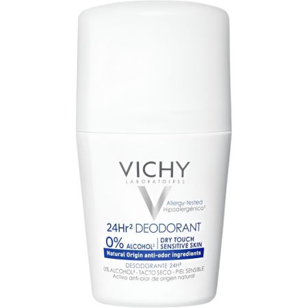 Vichy Déodorant 24h Toucher Sec Desodorante Roll-On Desodorante sin sales de aluminio 24 horas hipoalergénico 50 ml