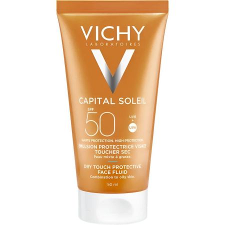 Vichy Capital Soleil Émulsion Anti-Brillance Spf 50 Protector solar antibrillo para una piel hidratada tocto seco 50 ml