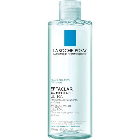 La Roche Posay Effaclar Eau Micellaire Ultra Agua micelar ultrasuave calma y limpia sin resecar para ojos labios y rostro 400 ml