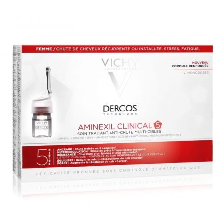 Vichy Aminexil Clinical 5 Tratamiento anticaída del cabello en mujeres 21 uds