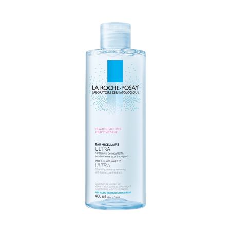 La Roche Posay Eau Micellaire Ultra Peaux Reactives Agua micelar limpia y desmaquilla sin tirantez ni rojeces para ojos labios y rostro 400 ml