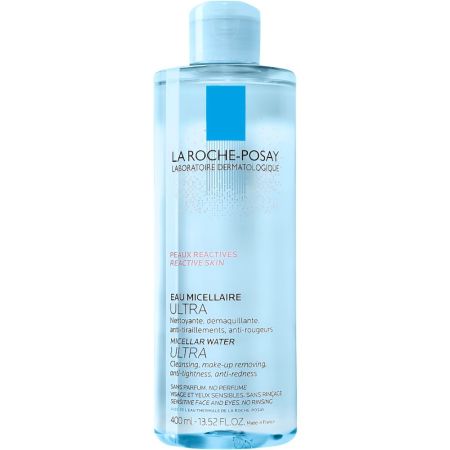 La Roche Posay Eau Micellaire Ultra Peaux Reactives Agua micelar limpia y desmaquilla sin tirantez ni rojeces para ojos labios y rostro 400 ml