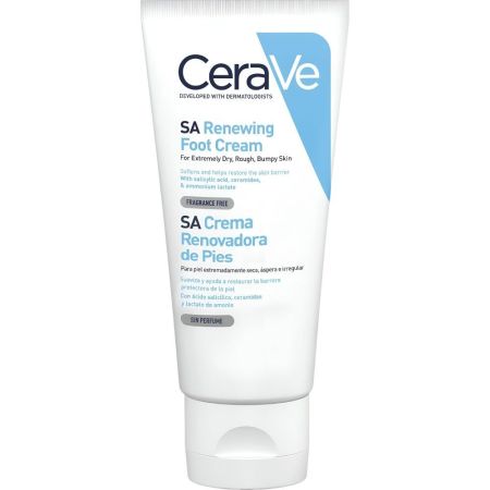 Cerave Sa Crema Reparadora De Pies Crema hidratante y renovadora ayuda a mejorar la textura la calidad y la situación de los pies 88 ml