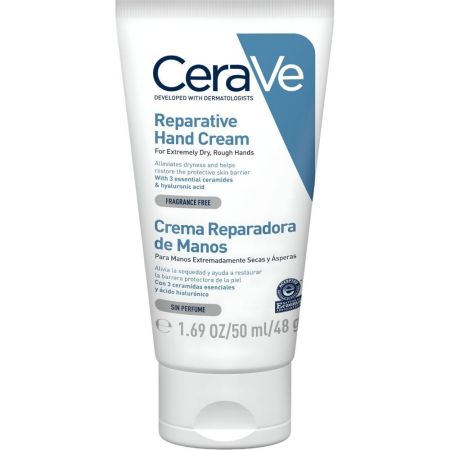 Cerave Crema Reparadora De Manos Crema hidratante y reparadora de manos extremadamente secas 50 ml