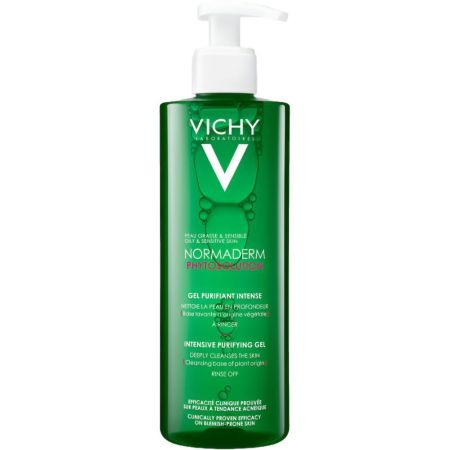 Vichy Normaderm Phytosolution Gel Limpiador Purificante Gel limpiador purificante  limpia en profundidad para pieles grasas con tendencia acneica 400 ml