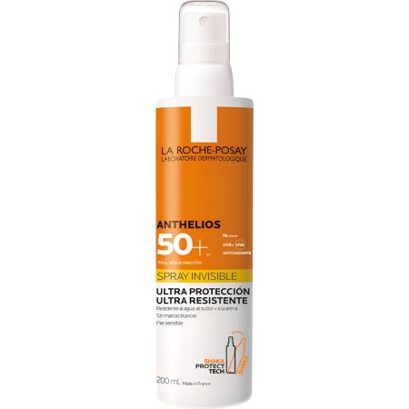 La Roche Posay Anthelios Spray Sensible Ultra Protección Spf 50+ Spray solar corporal de absorción inmediata previene el estrés oxidativo 200 ml