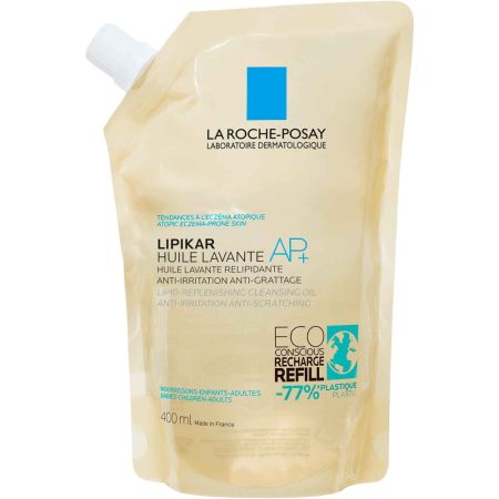 La Roche Posay Lipikar Huile Lavante Ap+ Recarga Aceite de ducha antiirritación para aliviar la tirantez 400 ml